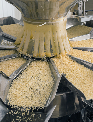 Wood chips being filtered