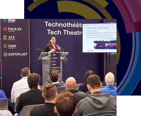 Speaker presenting to audience at Tech Theatre session.